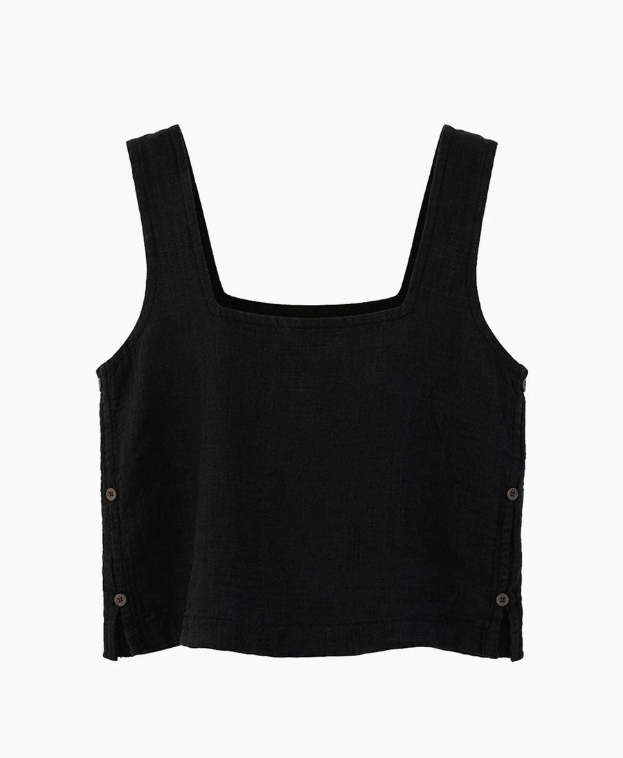 Cropped Top aus Bio-Baumwolle  - Schwarz