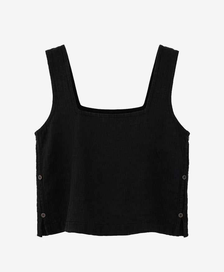 Cropped Top aus Bio-Baumwolle  - Schwarz