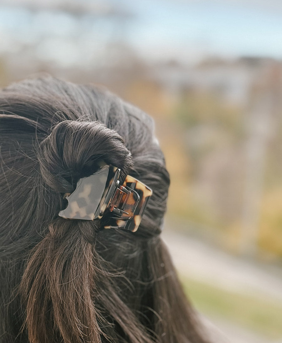 Haarklammer CLEO (S) aus Acetat - Tortoise