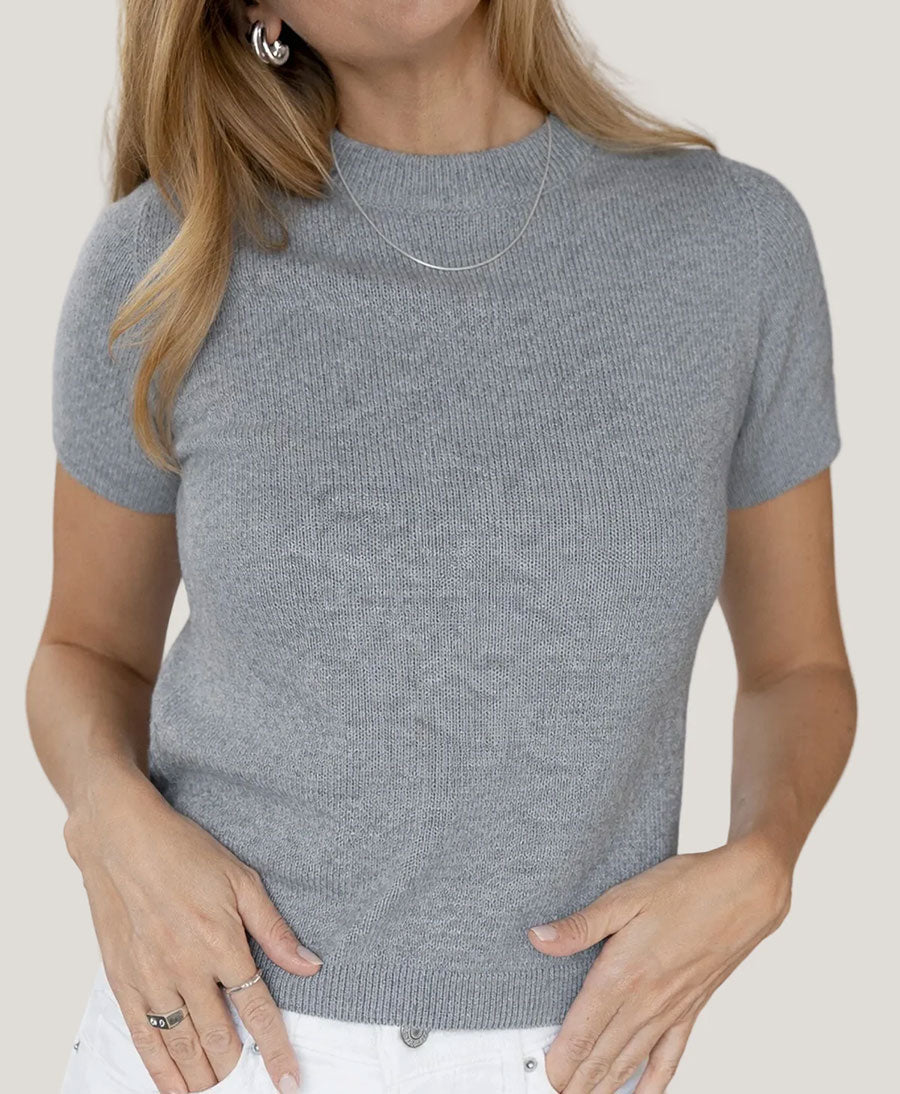 Stricktop - Vera T-Shirt - Hellgrau