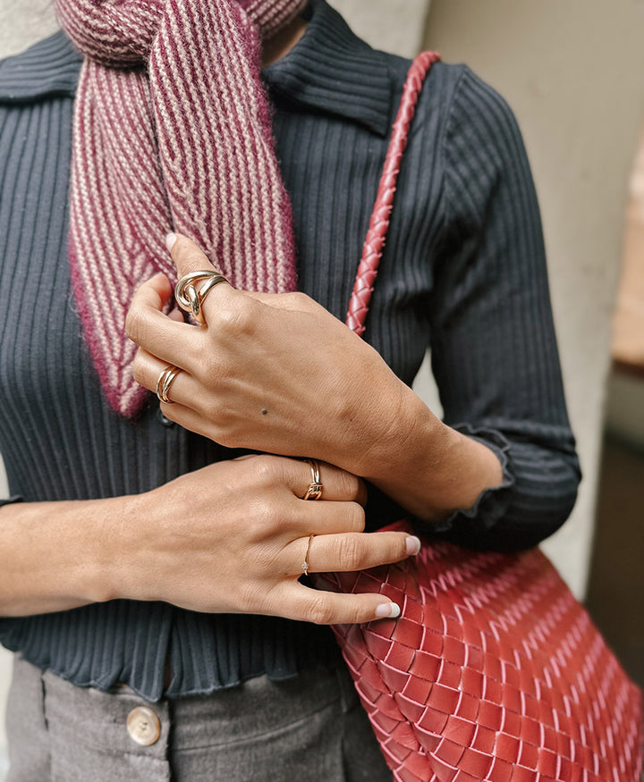 Gewebte Ledertasche "PAULINE" - Rouge