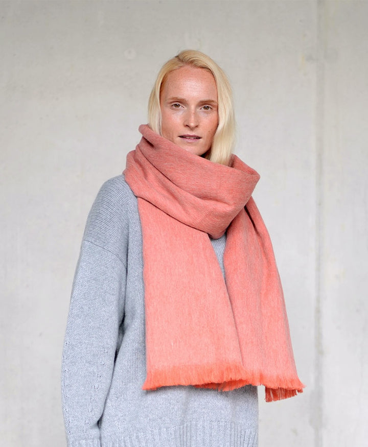 Halstuch Alpaka Schal - Solid Coral Crush