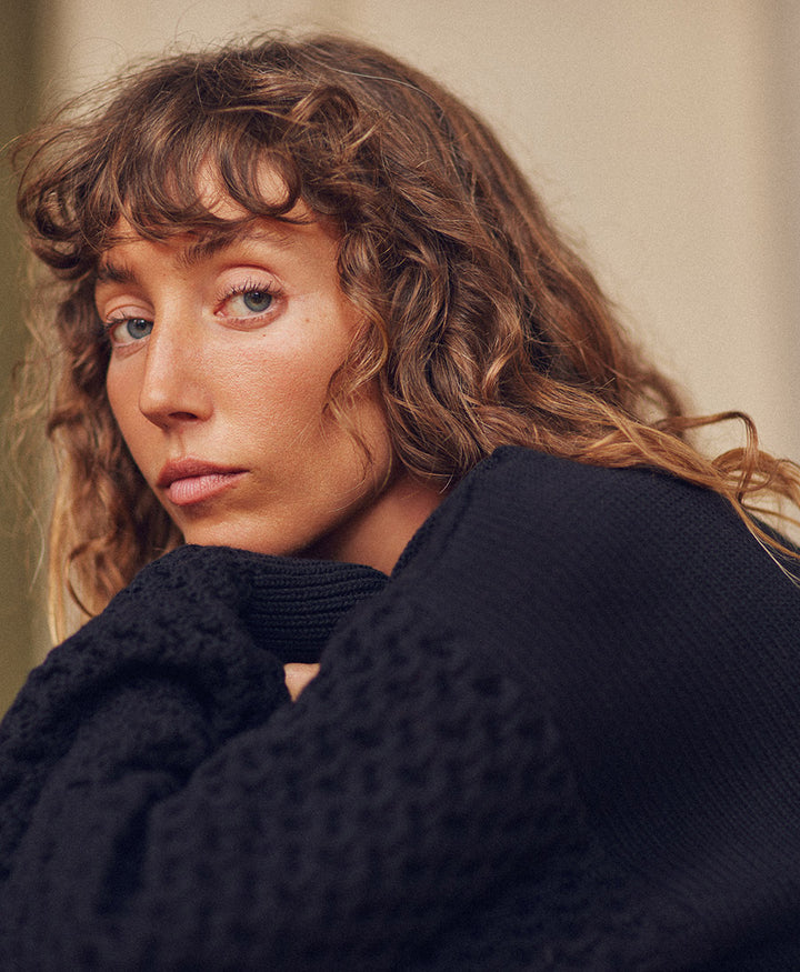 Strickpullover aus Bio-Baumwolle - Schwarz