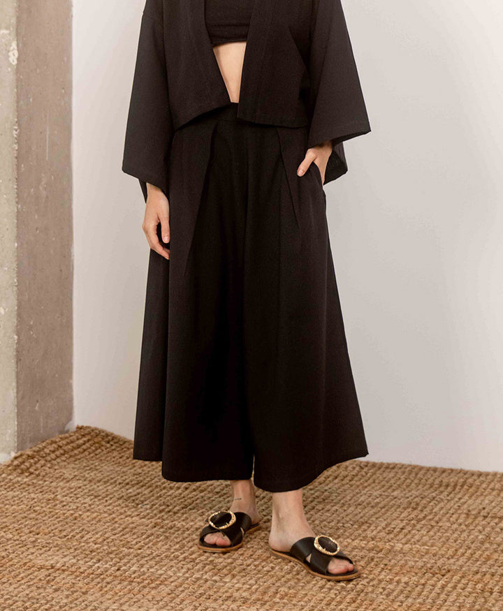 Culottes aus Bio-Baumwolle - Schwarz