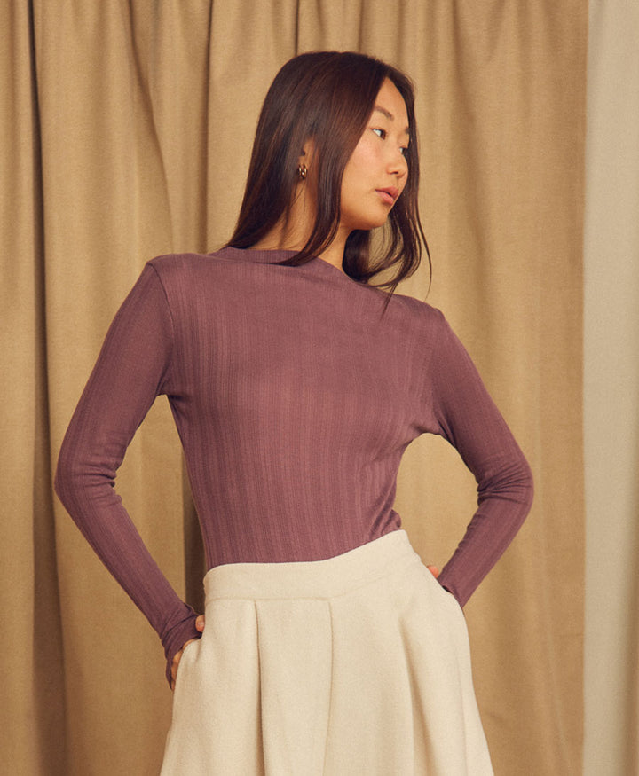 Rib Top / Oberteil - Cocoa