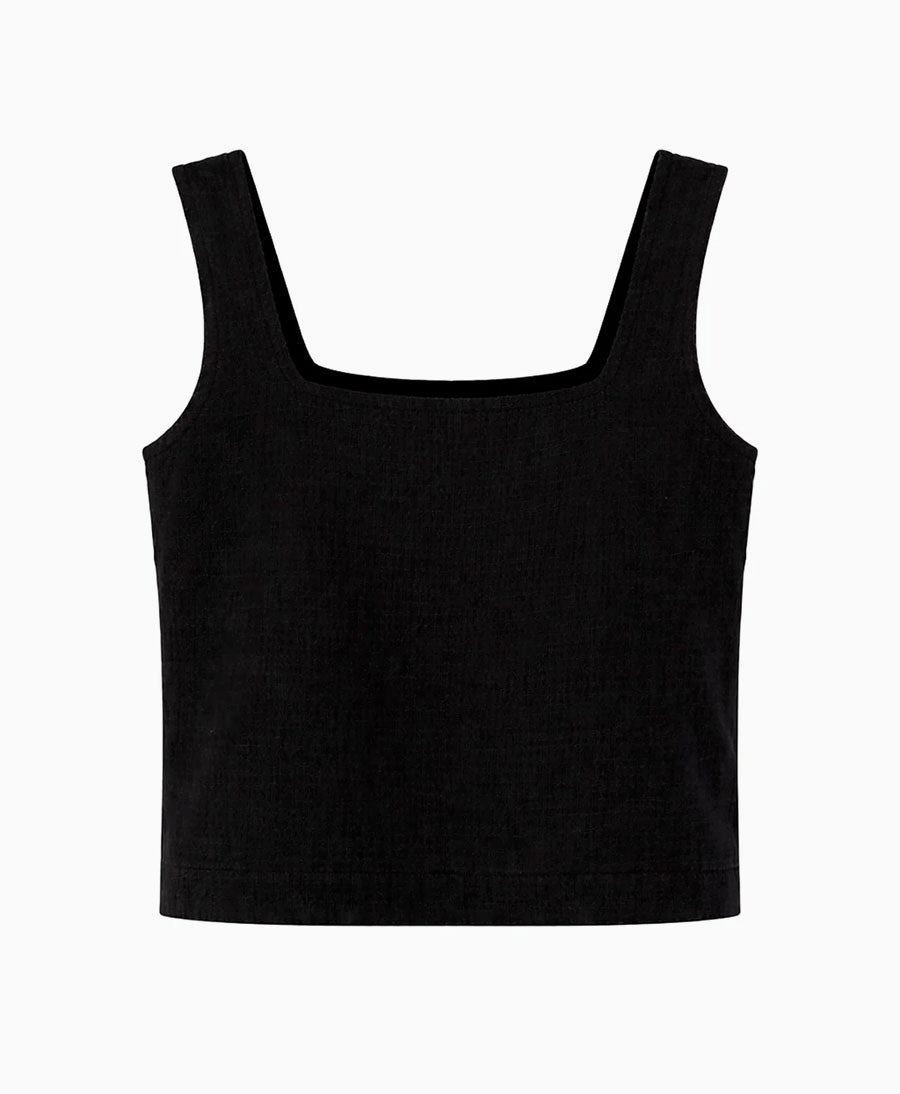 Cropped Top aus Bio-Baumwolle  - Schwarz