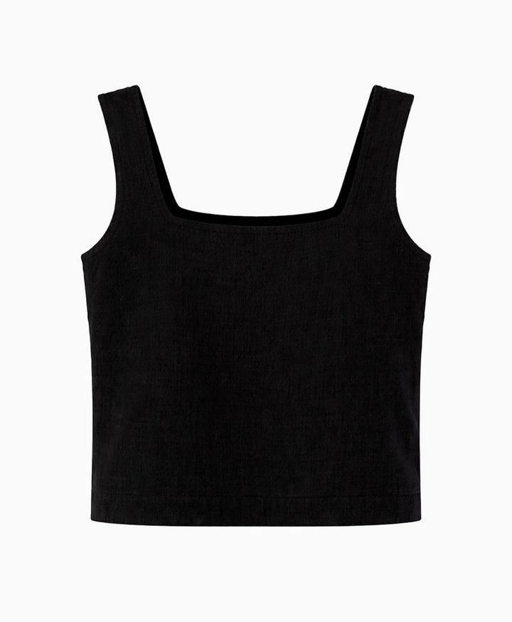 Cropped Top aus Bio-Baumwolle  - Schwarz