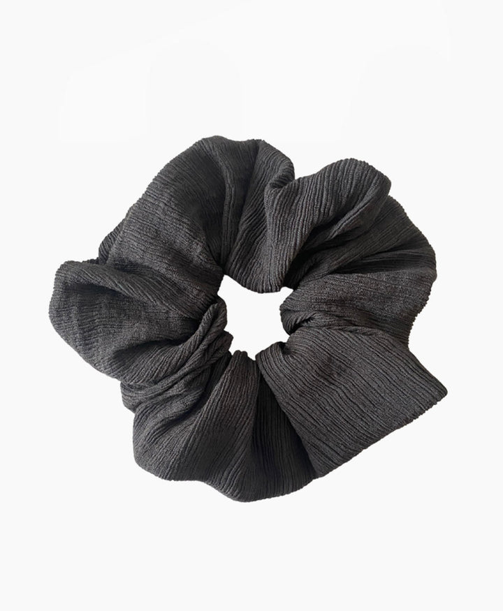 Grosses Scrunchie aus Viskose Crepe - Anthrazit