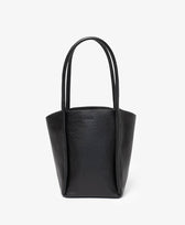 Ledertasche Cord Tote Klein Park in Schwarz