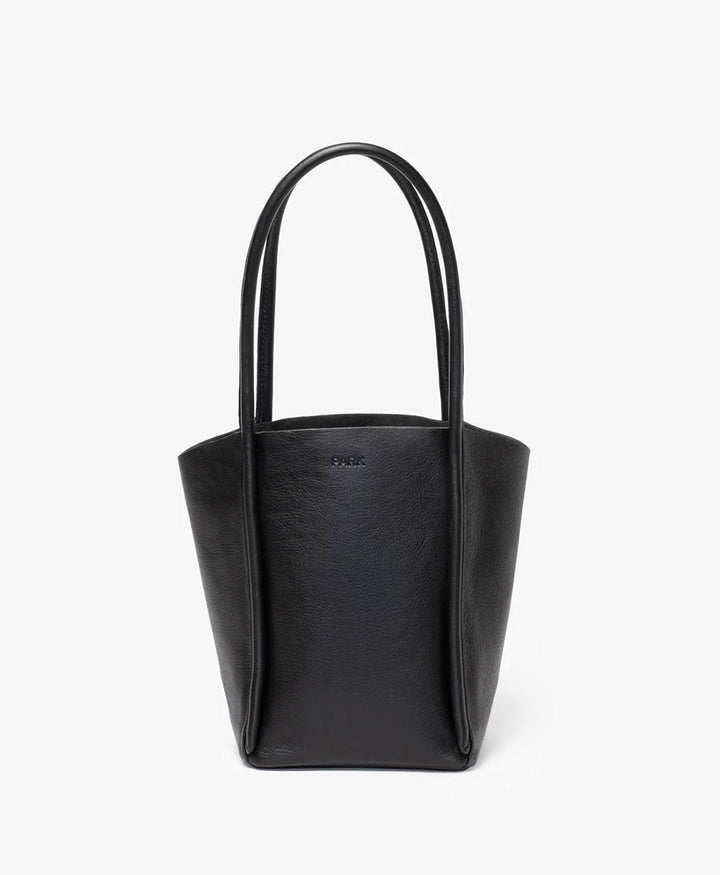 Kleine Tasche Cord Tote aus Leder - Schwarz