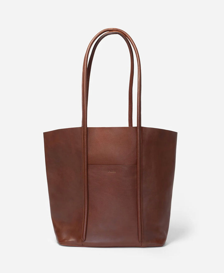 Tasche Cord Tote aus Leder - Dunkelbraun