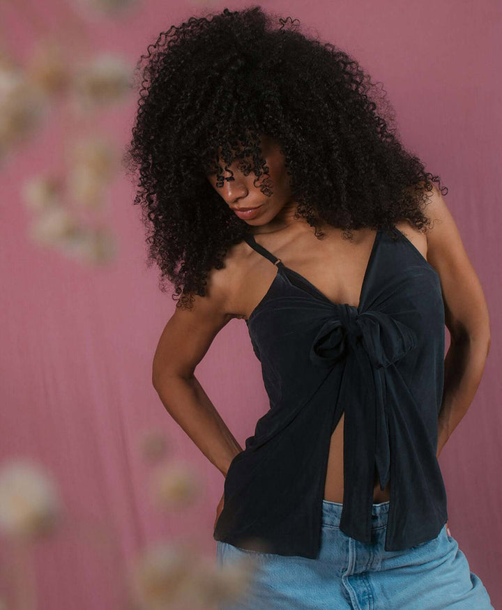 Reversible Cami Top aus Cupro Jersey - Anthrazit