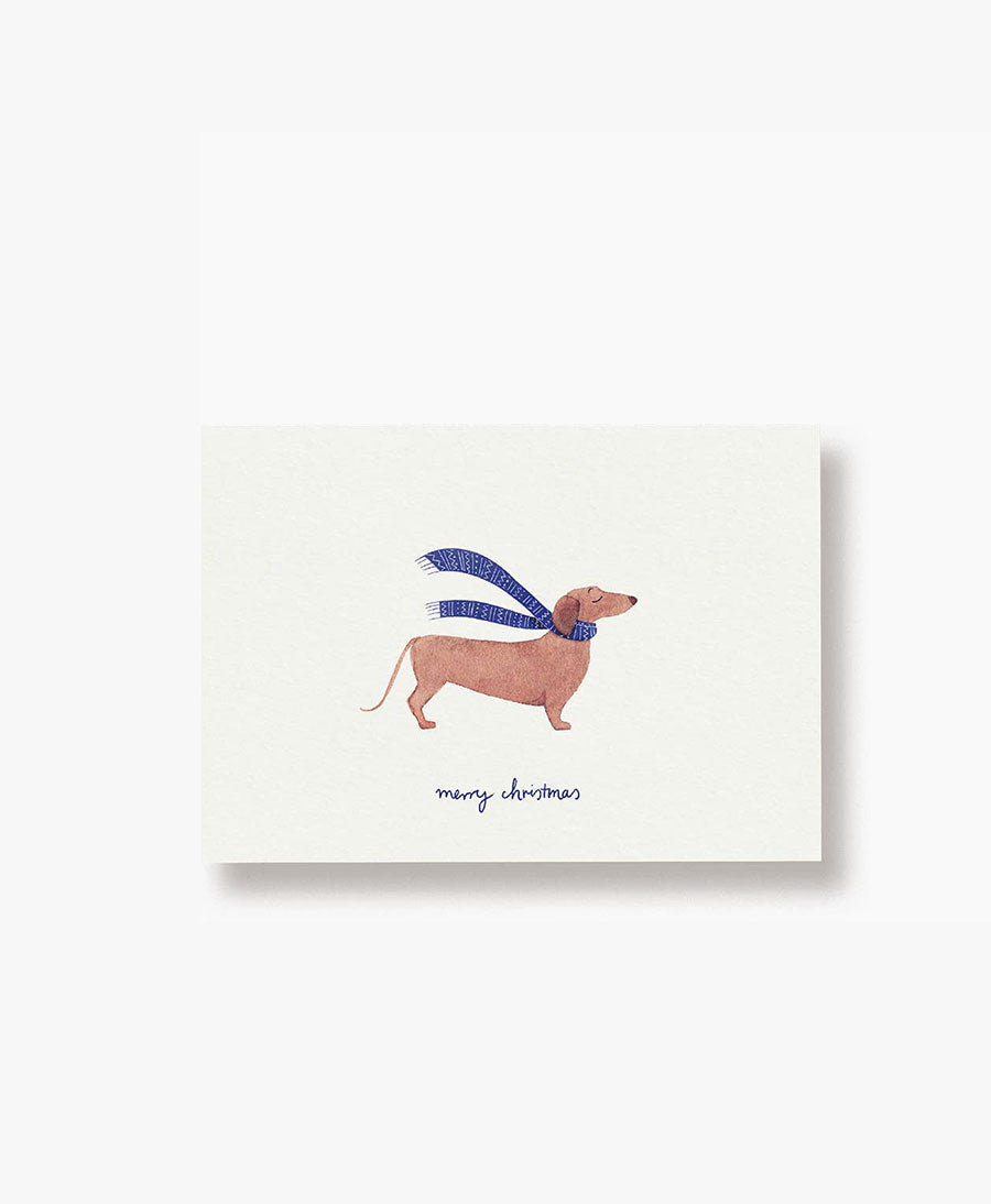 Postkarte "Dackel - merry christmas" Weihnachtskarte