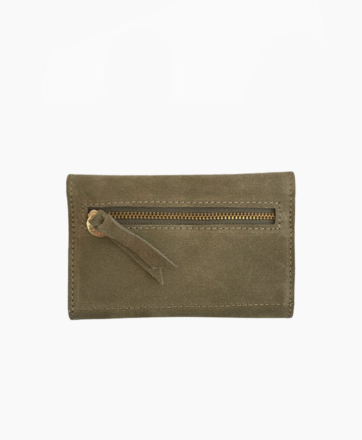 Denya Portemonnaie Flip Wallet aus Leder - Olive - YOOMEE - clomes