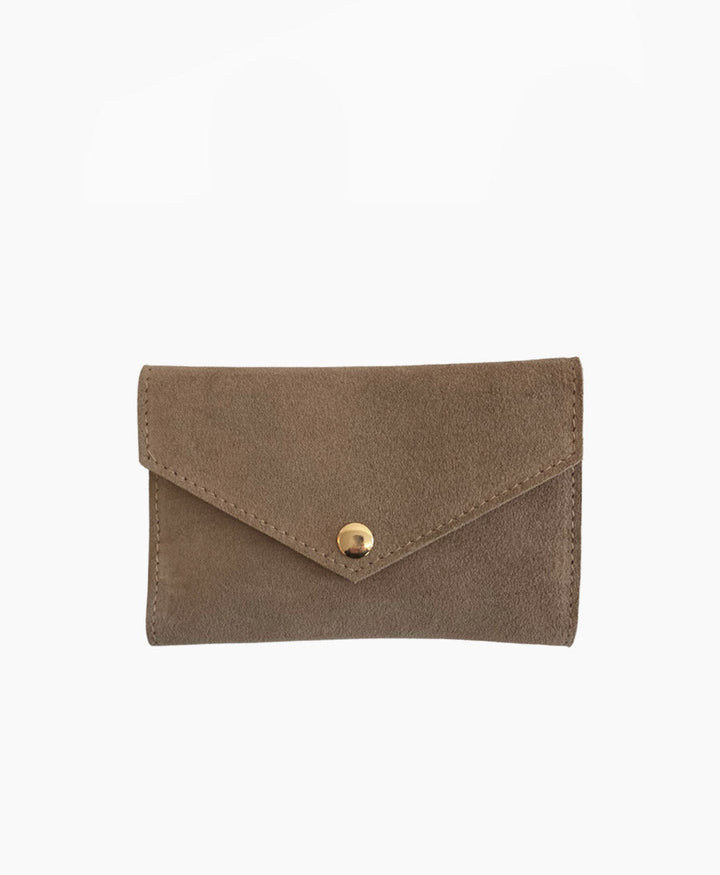 Denya Portemonnaie Flip Wallet aus Leder - Taupe - YOOMEE - clomes