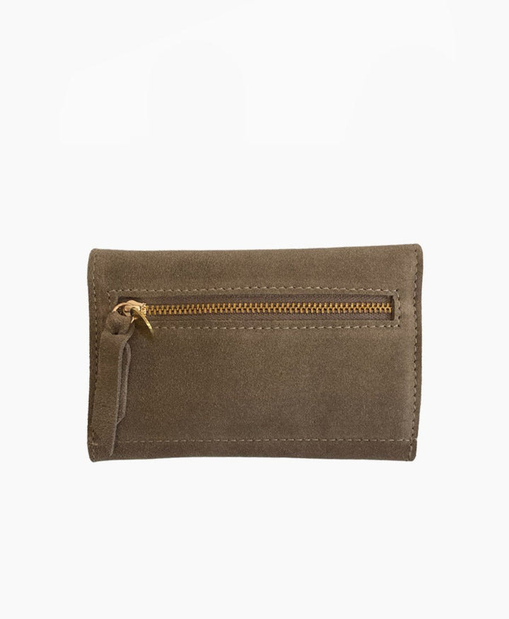 Denya Portemonnaie Flip Wallet aus Leder - Taupe - YOOMEE - clomes