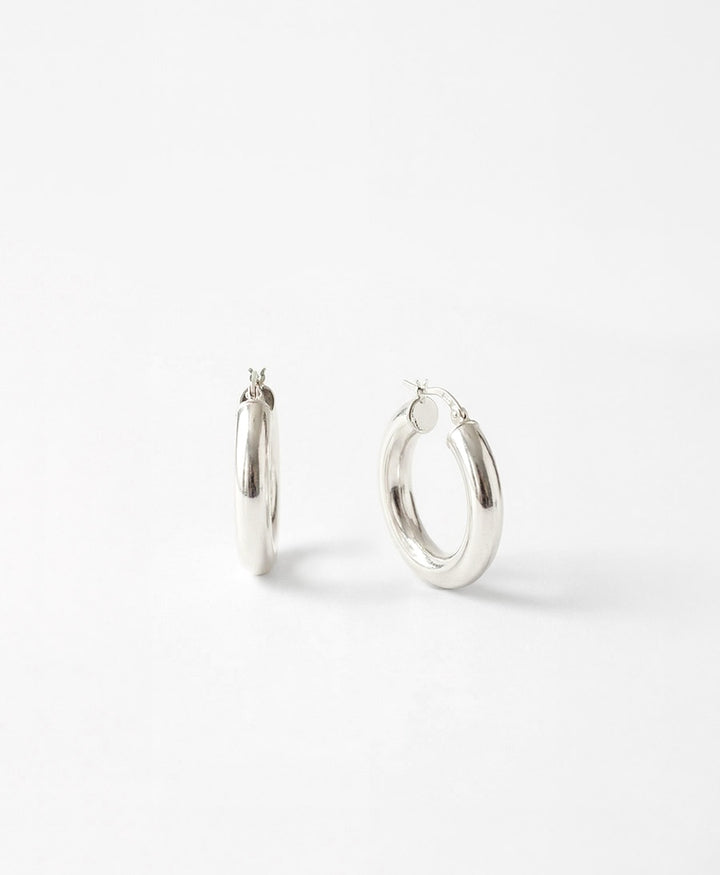Dicke Ohrringe / Creolen - 25mm - Silber