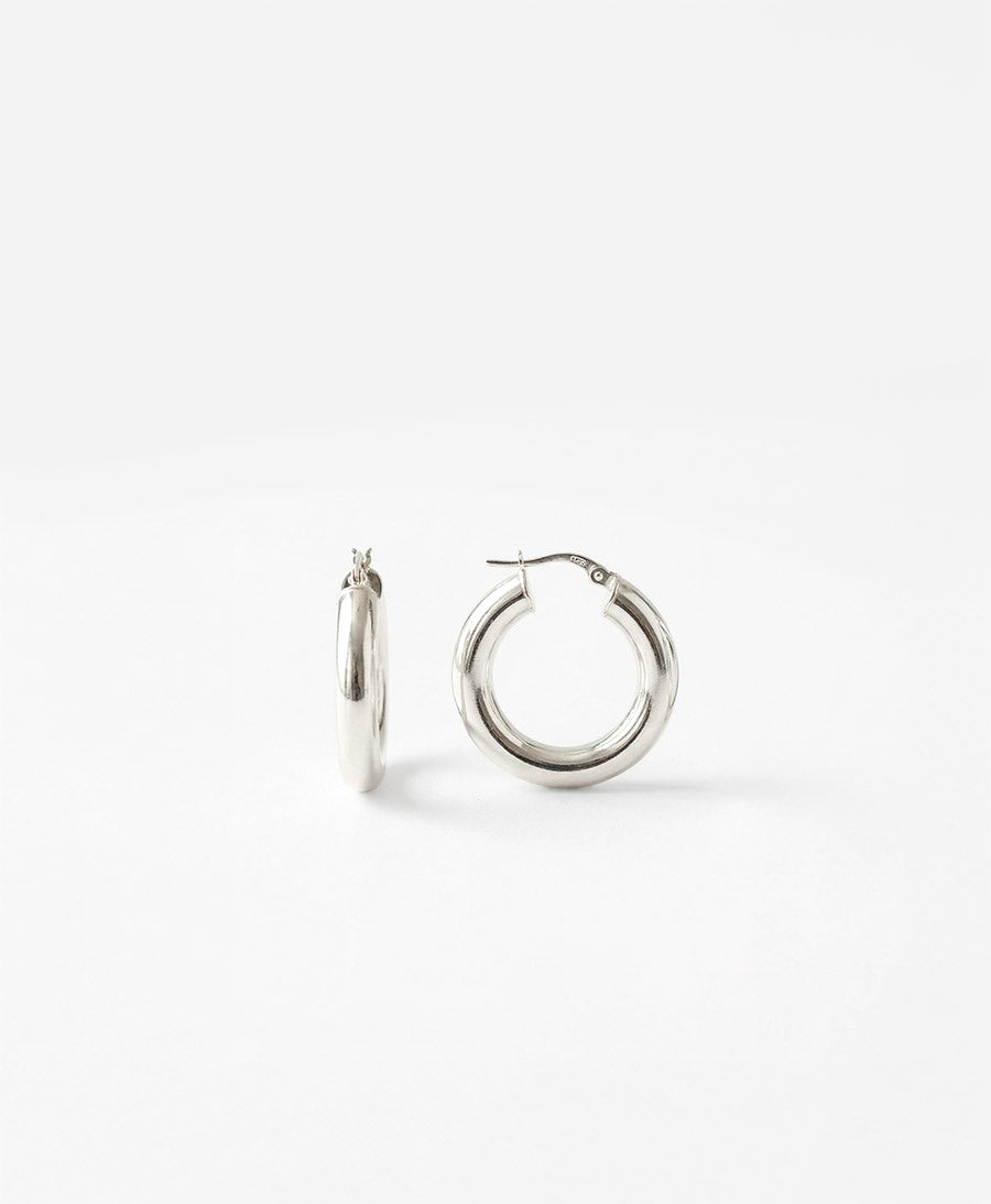 Dicke Ohrringe / Creolen - 25mm - Silber