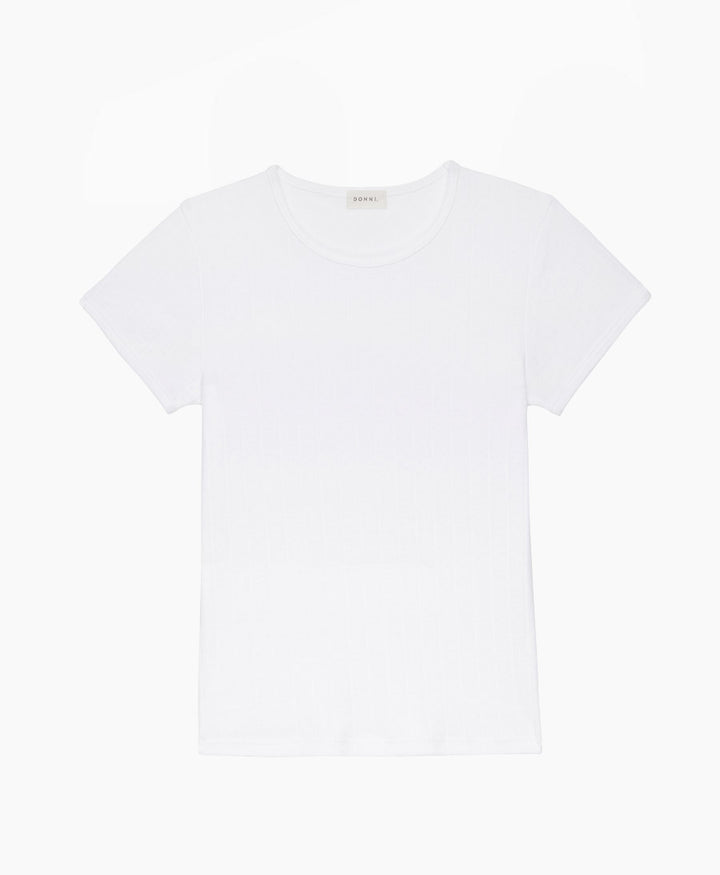 T-Shirt "The Pointelle Baby Tee" - Powder