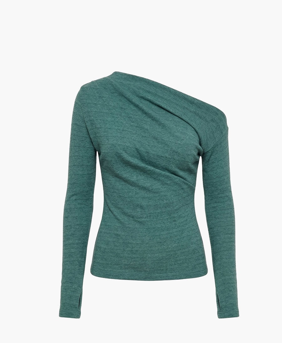 Drape Top / Oberteil mit drapiertem Ausschnitt - Türkis