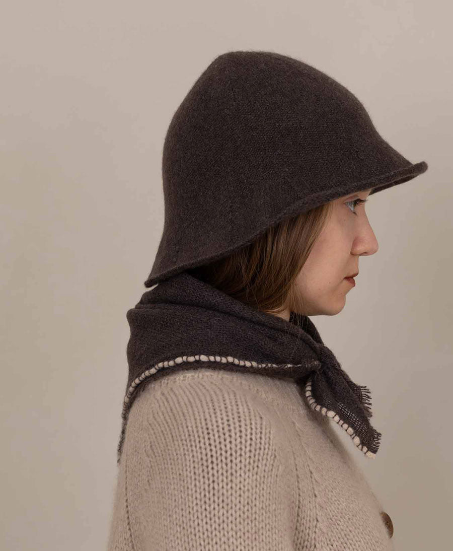 Mini Kaschmirfoulard Noma - Dunkelbraun