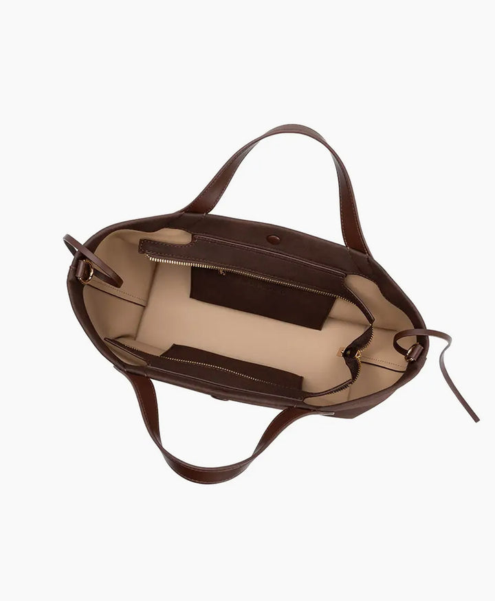 Handtasche JIL aus veganem Leder - Dunkelbraun Suede