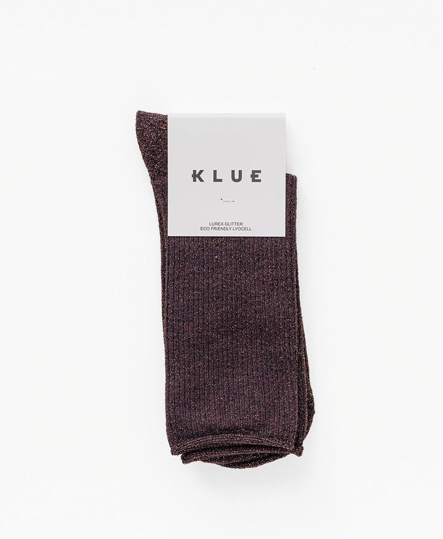 Glitzer Socken Lyocell - Dunkelbraun