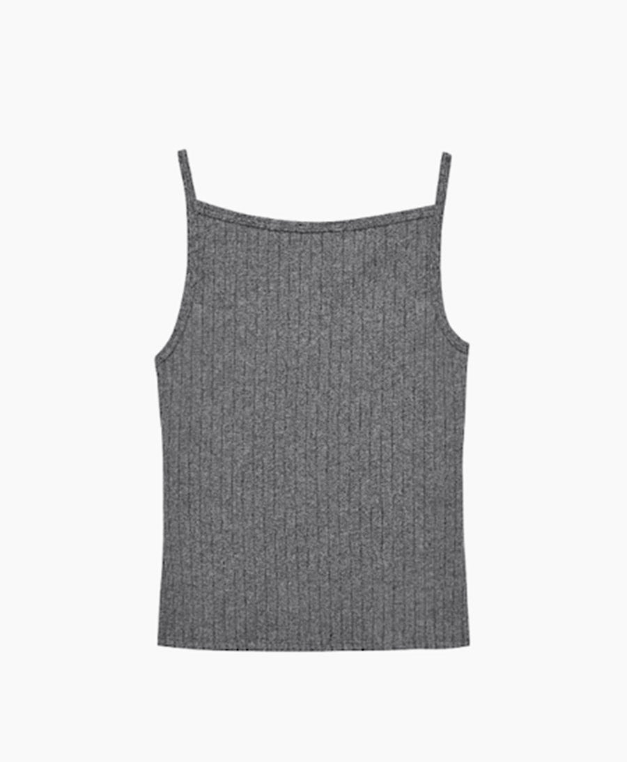 Tanktop Sweater Rippenstrick - dunkelgrau