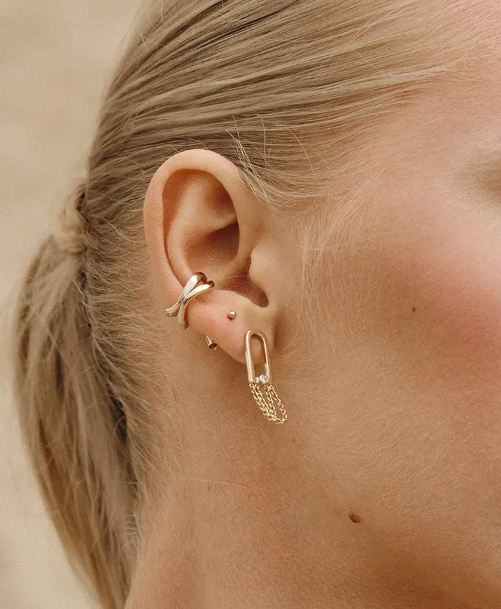 Earcuff / Ohrmanschette vergoldet - Abyss