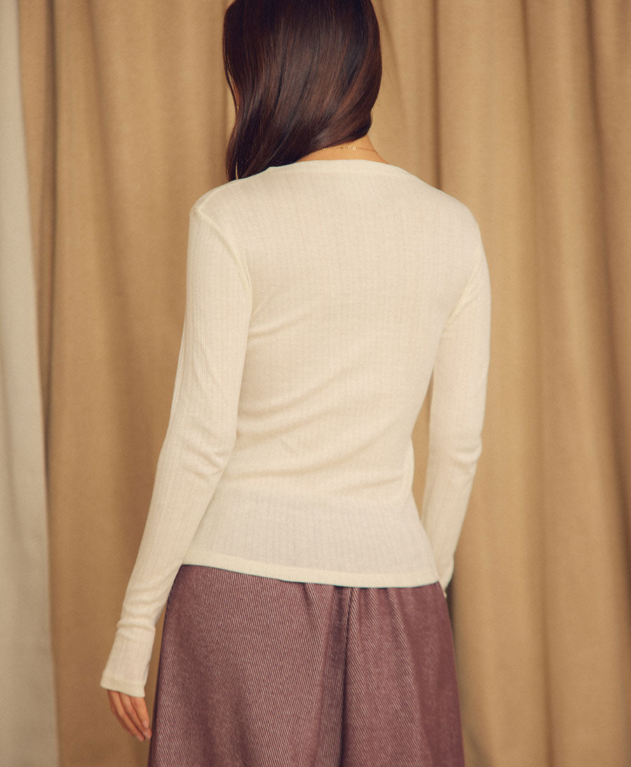 Rib Top / Oberteil - Ecru