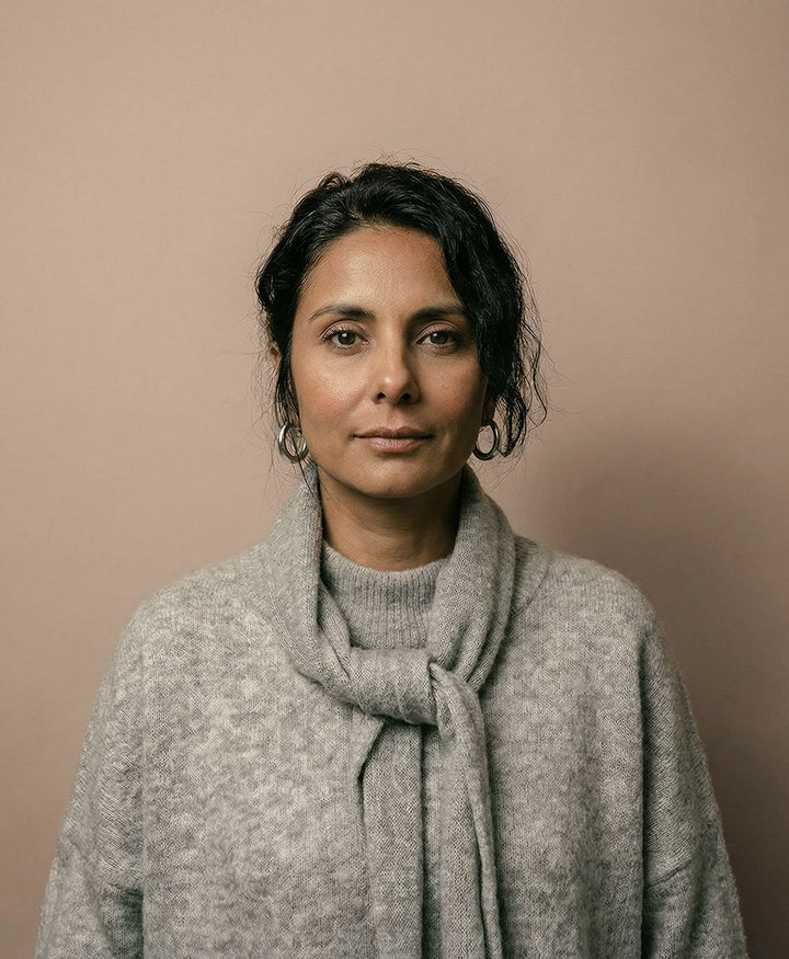 Triangel-Strickschal / Bandana aus Kaschmir - Grau