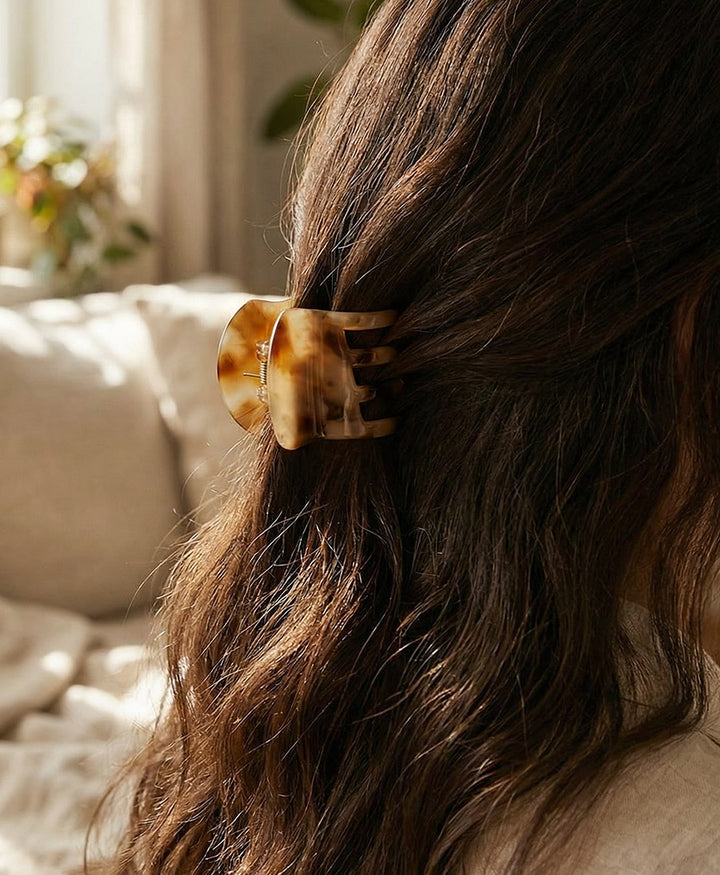 Haarklammer EMMA aus Acetat - Bernstein