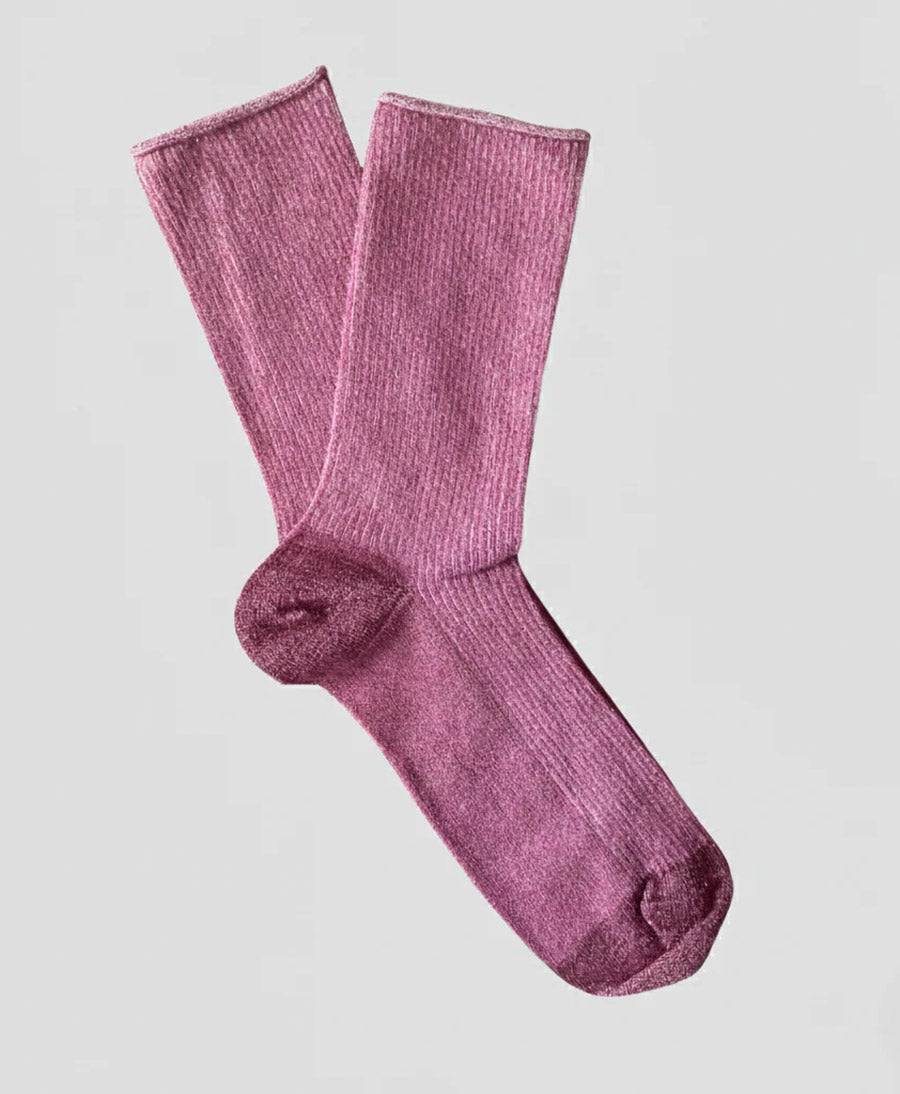 Glitzer Socken Lyocell - Beerenrot