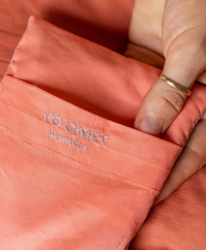 Augenkissen "Eye Pillow RAHA Embroidery Coral" - Hellblau