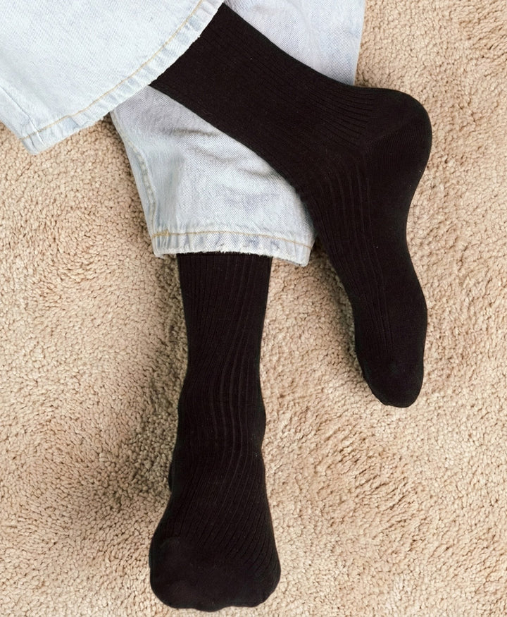 Socken Bio-Baumwolle - Feine Streifen - Schwarz