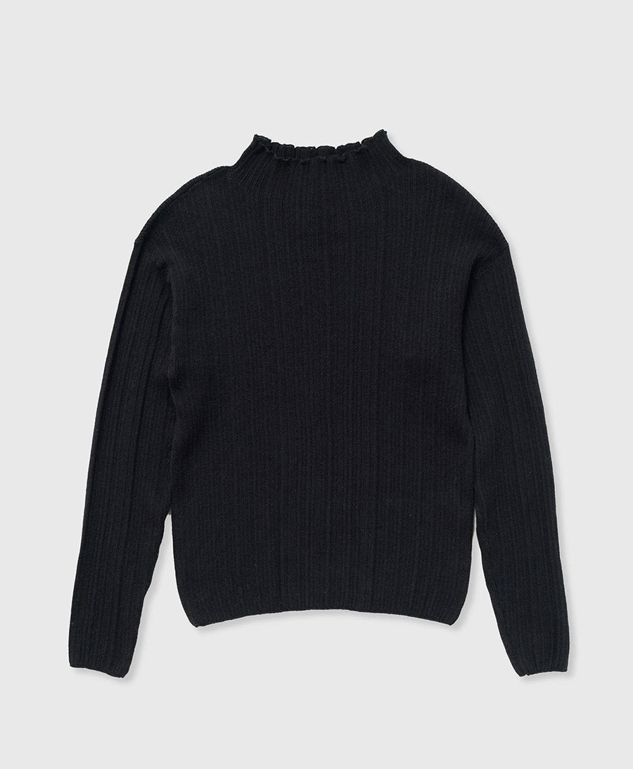 Schwarzer Strickpullover - Black Isla Rib Top