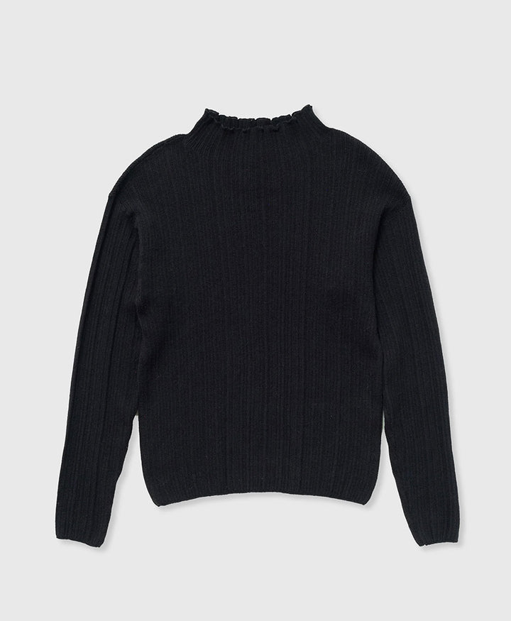 Schwarzer Strickpullover - Black Isla Rib Top