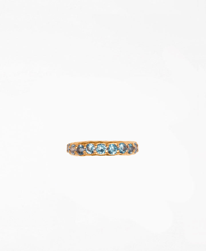 Fingerring vergoldet - Dolores Hellblau