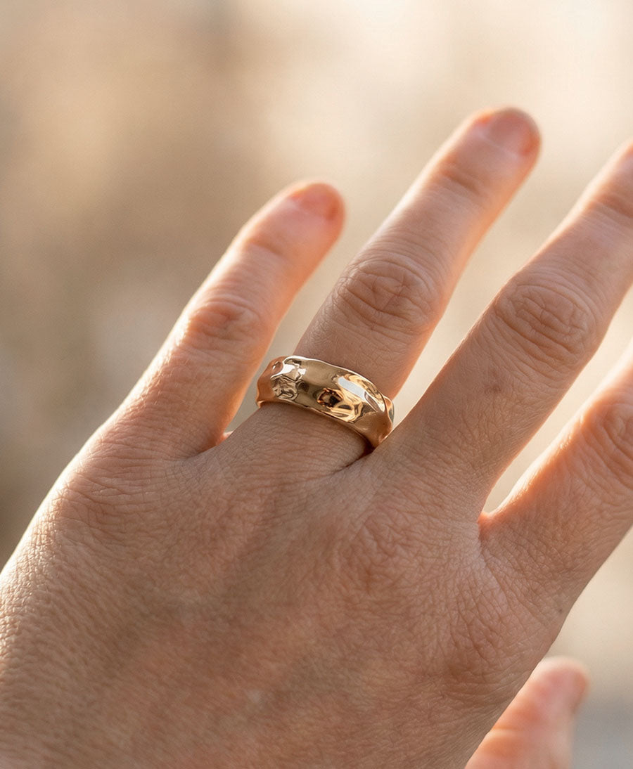 Fingerring SEIDA - Vergoldet