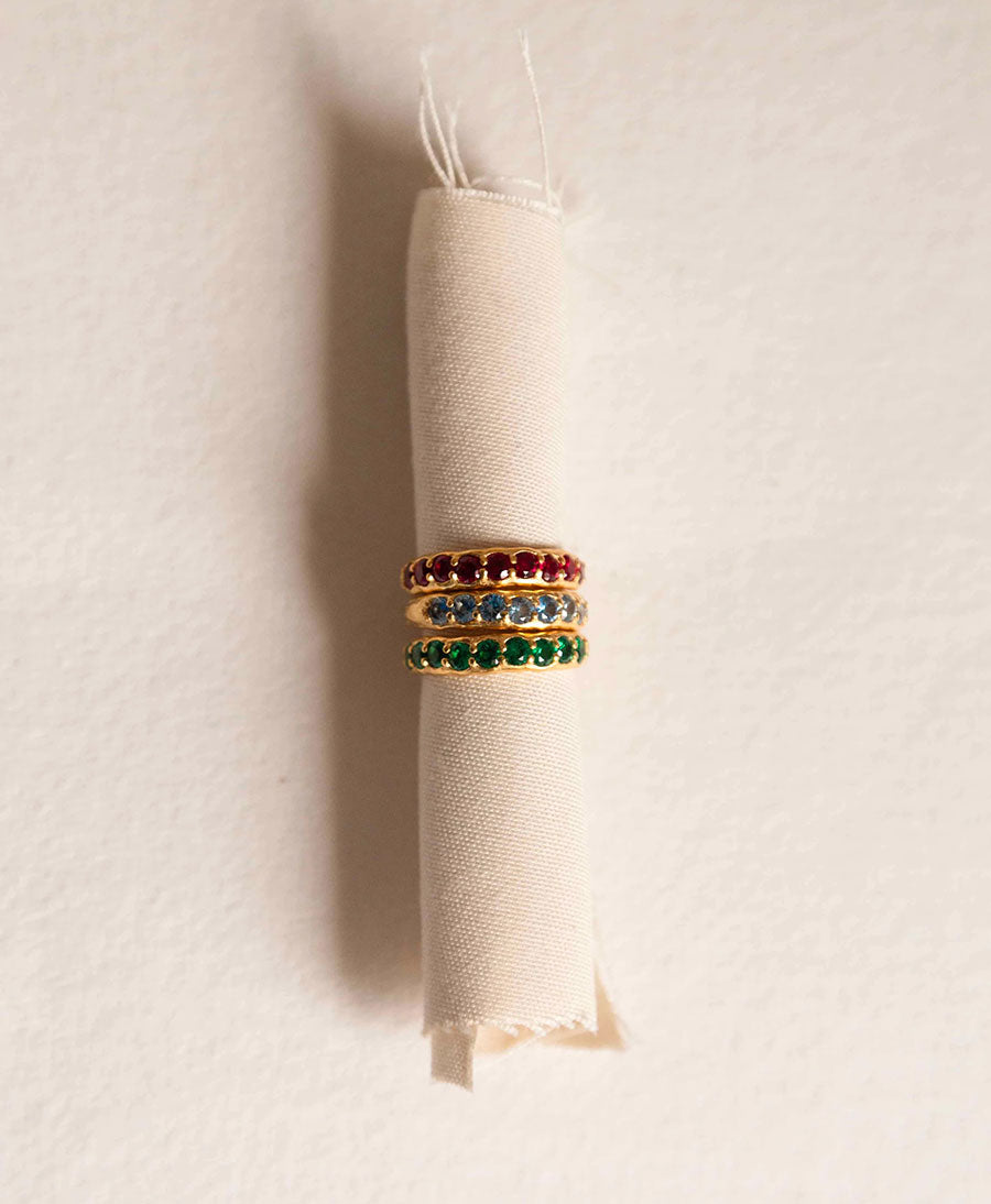 Fingerring vergoldet - Dolores Hellblau