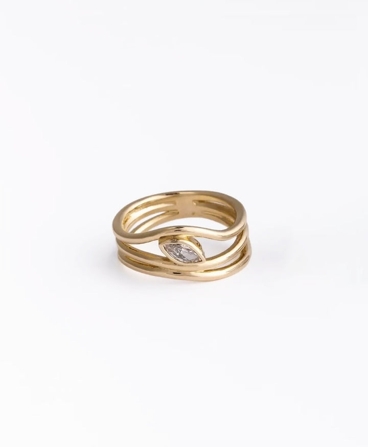 Fingerring vergoldet - Ondée