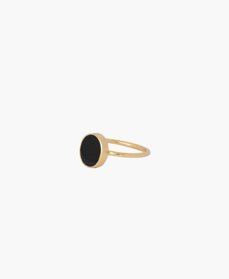 Fingerring - Petite Oval Noir Resin - MIMI ET TOI - clomes