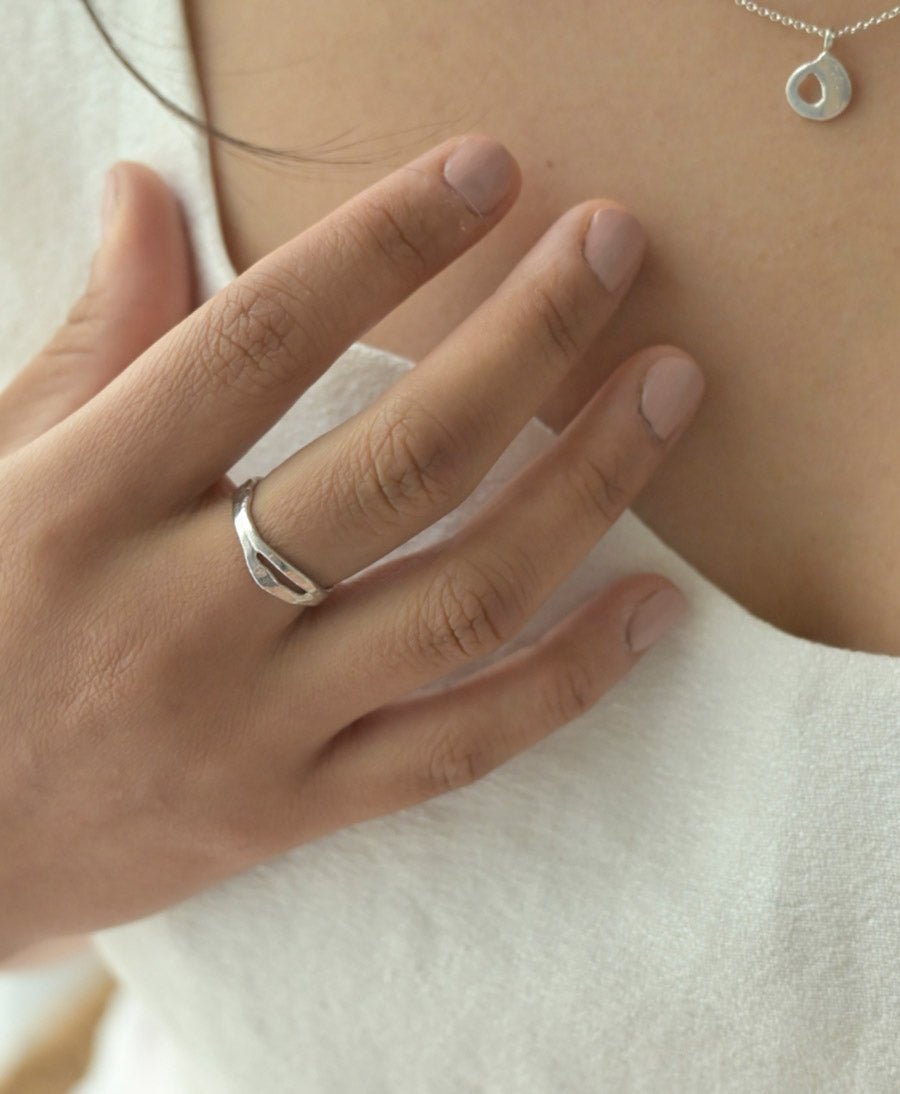 Fingerring Silber "Freeform Stacking Ring" - Wild Fawn - clomes