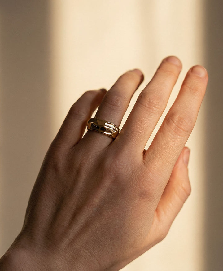 Fingerring SEIDA - Vergoldet