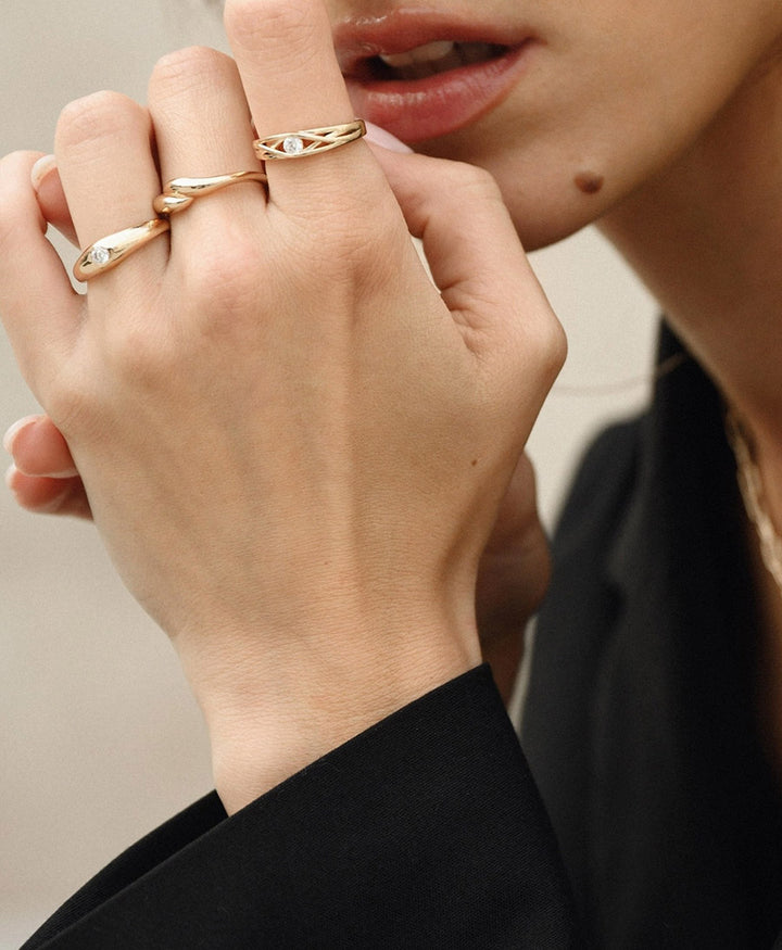 Fingerring vergoldet - Zikade