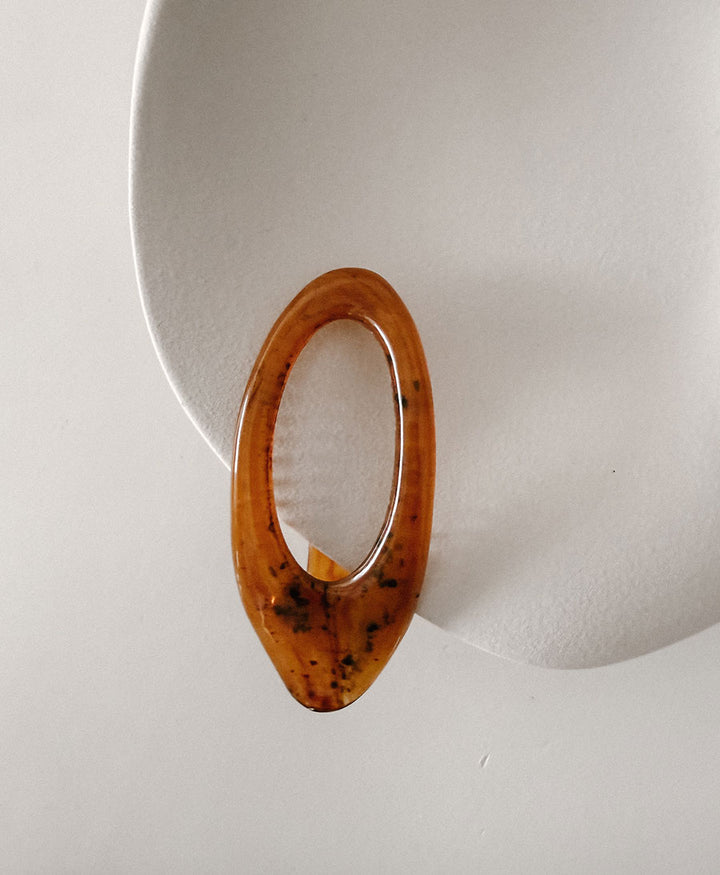 Flache Haarklammer ALMA - Cognac Tortoise