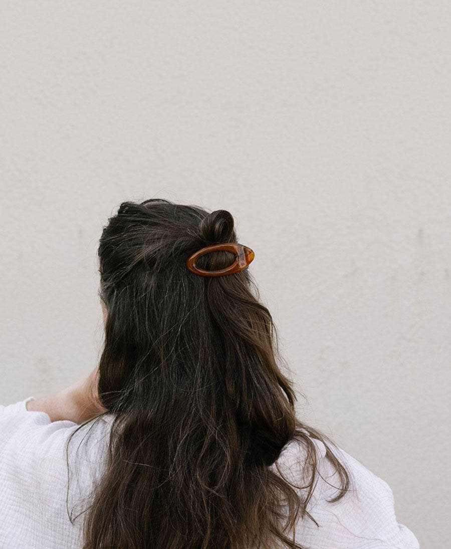 Flache Haarklammer ALMA - Cognac Tortoise