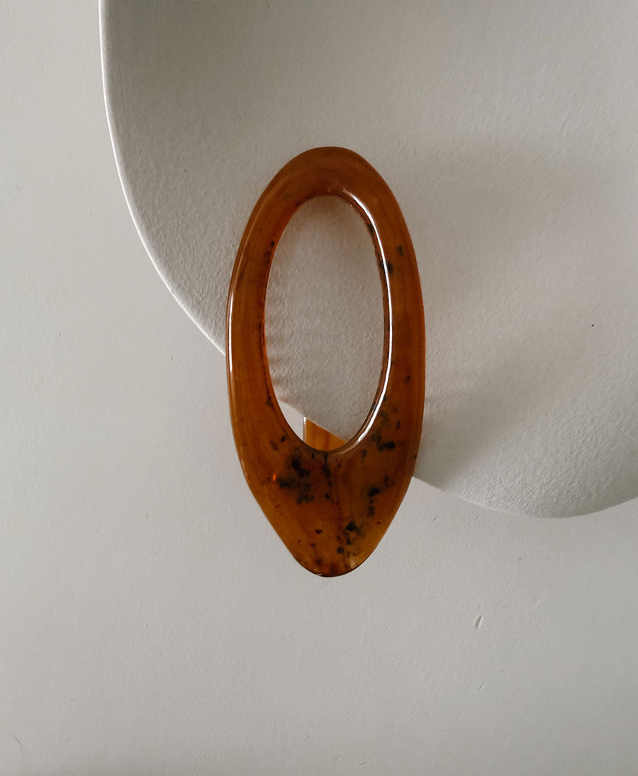 Flache Haarklammer ALMA - Cognac Tortoise