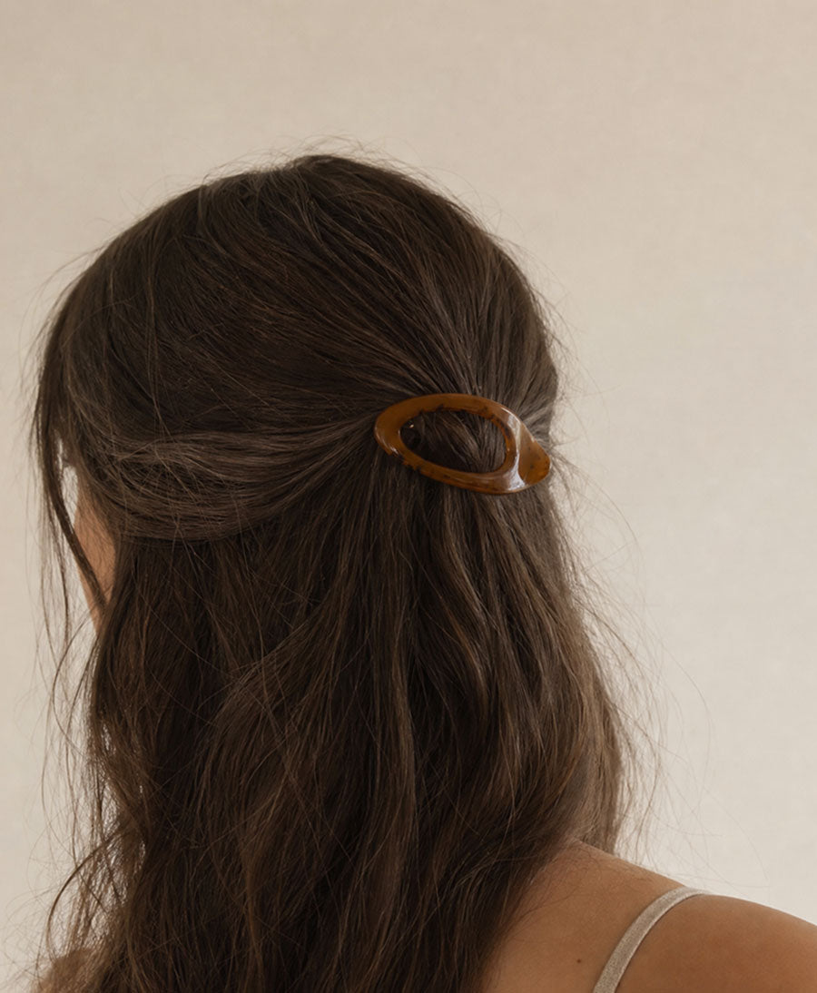 Flache Haarklammer ALMA - Cognac Tortoise
