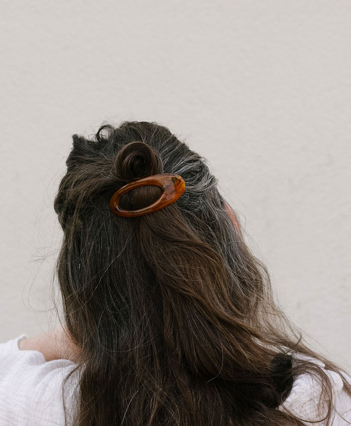 Flache Haarklammer ALMA - Cognac Tortoise